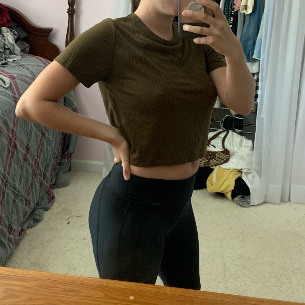 Olive Green Crop Top